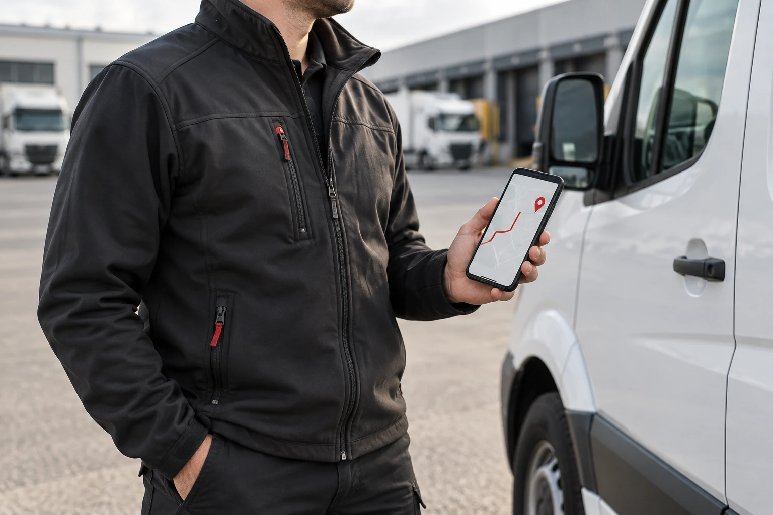 Илюстрация на GPS софтуера на мобилен телефон
