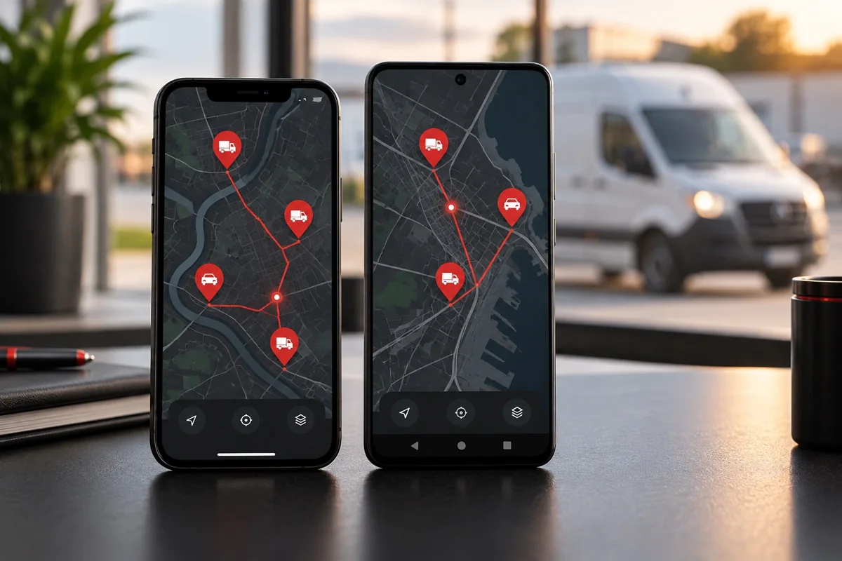 Илюстрация на мобилен достъп до GPS системата